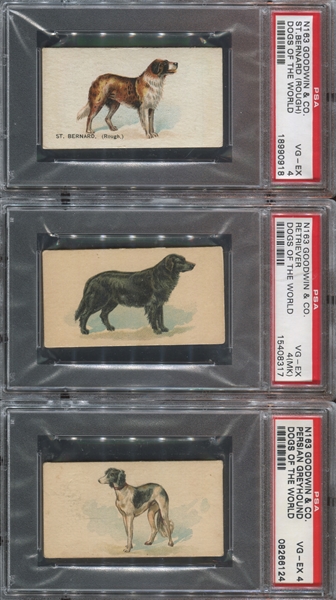 N163 Goodwin Old Judge Dogs of the World Lot of (6) PSA4 VG-EX Graded Cards
