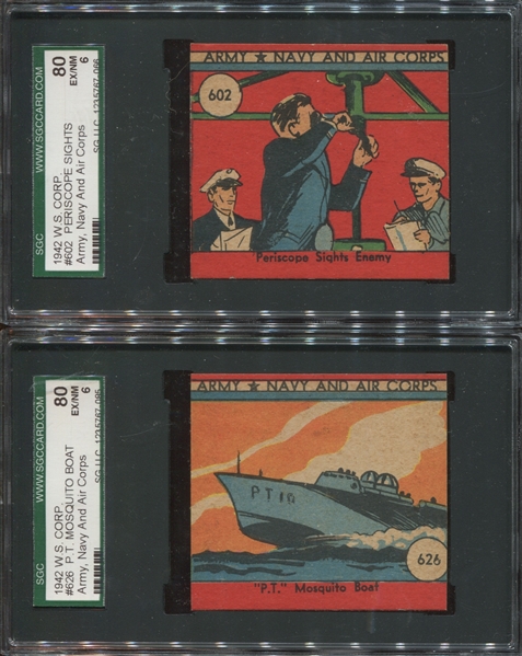 R18 W.S. Corp Army Navy Air Corps Lot of (2) SGC6 EX-MT Graded Cards