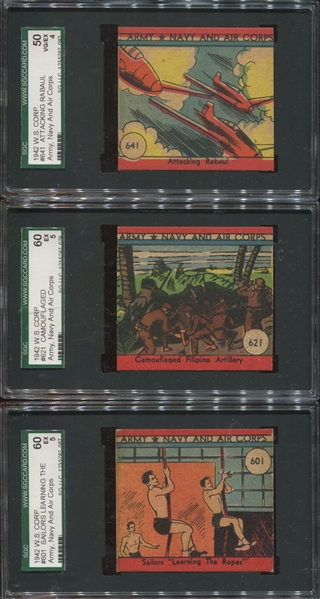 R18 W.S. Corp Army Navy Air Corps Lot of (6) SGC5 EX Graded Cards