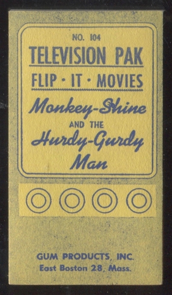 R770 Gum Products Television Pak Flip-It-Movies Monkey-Shine Type