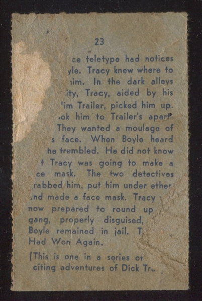 R42 Novel Package Dick Tracy #23 Dick Tracy and Boyle Type Card