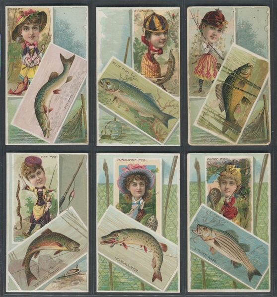N108 Duke Honest Long Cut Fishes and Fishing Lot of (6) Cards