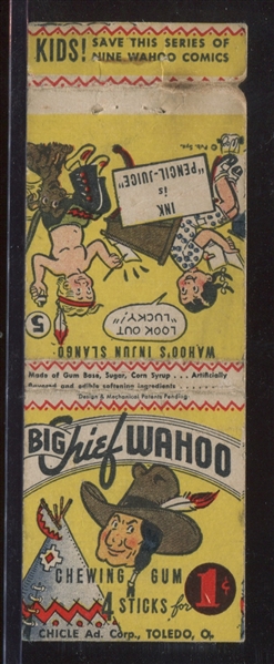 R22-1 Big Chief Wahoo Matchbook Cover #5 Type Card
