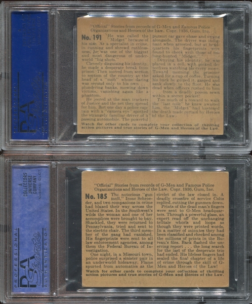 R60 Gum Inc G-Men and Heroes of the Law Lot of (7) PSA5 EX Graded Cards