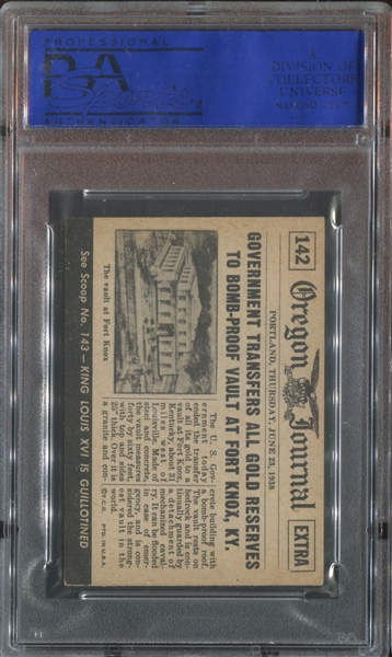 1954 Topps Scoop #142 Gold Stored At Fort Knox PSA7 NM