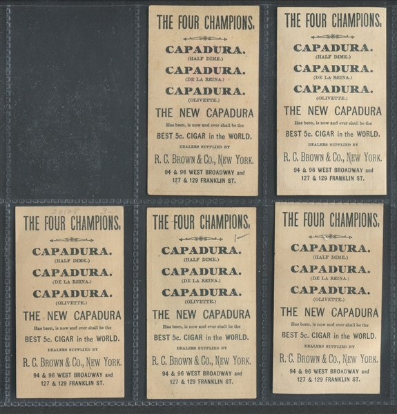 Capadura Cigars The Four Champions Set of (5) Trade Cards