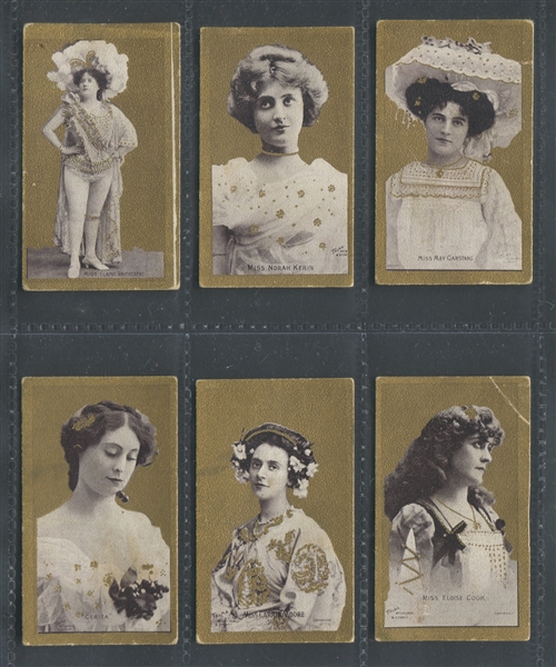 1904 Milo Cigarettes (Australia) Actresses (Talma) Lot of (6) Cards