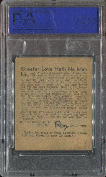 R21 Wolverine Gum Believe it or Not #42 Greater Love Hath No Man PSA3 VG Tough High Number
