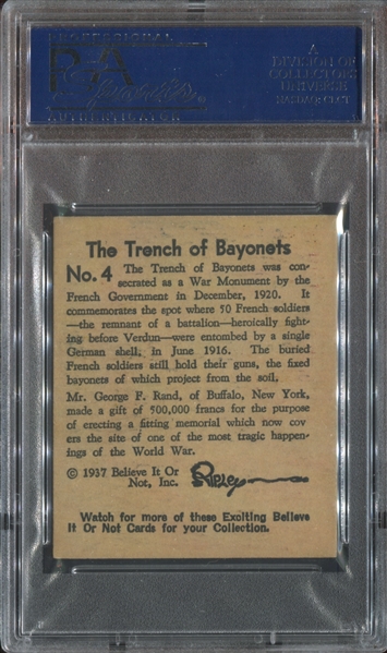 R21 Wolverine Gum Believe it or Not #4 The Trench of Bayonets PSA7 NM