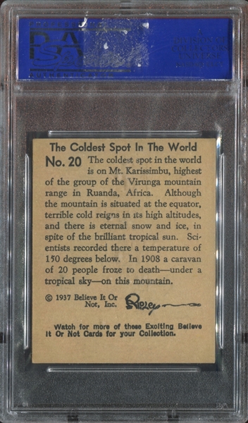 R21 Wolverine Gum Believe it or Not #20 The Coldest Spot in the World PSA7 NM