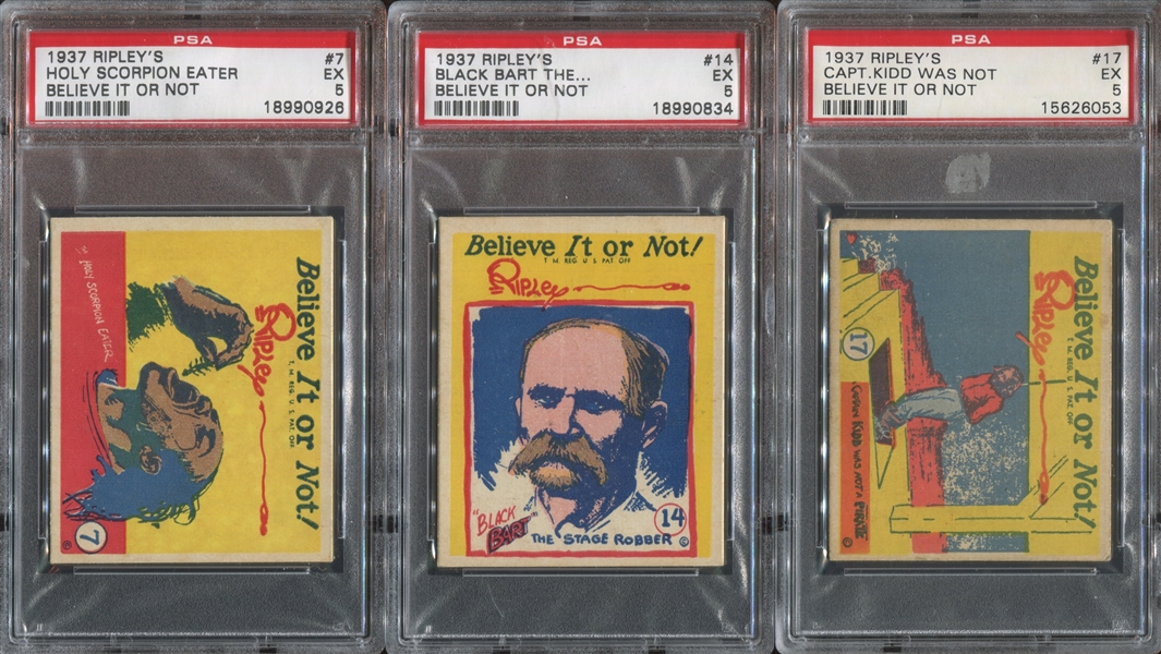 R21 Wolverine Gum Believe it or Not Lot of (3) PSA5 EX Graded Cards