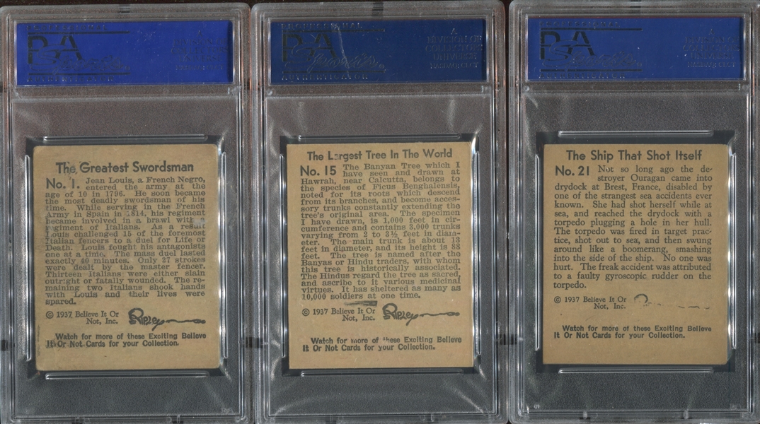 R21 Wolverine Gum Believe it or Not Lot of (3) PSA-Graded Cards