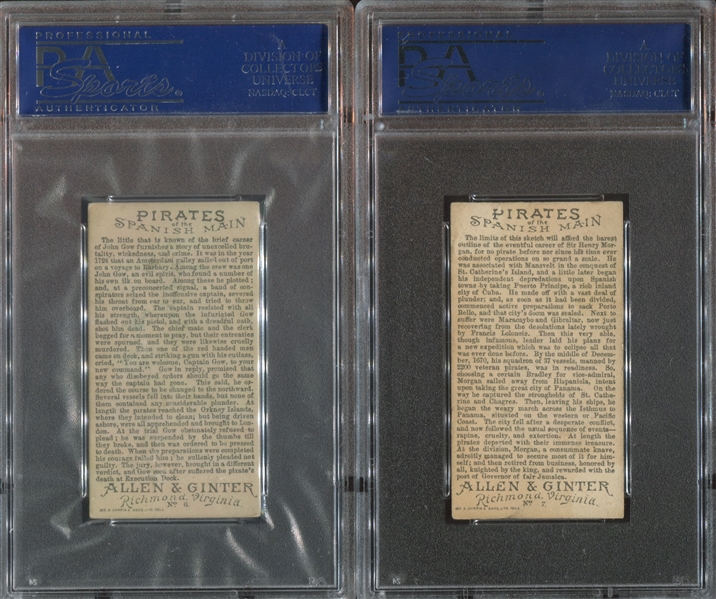 N19 Allen & Ginter Pirates of the Spanish Main Lot of (5) PSA5 EX Graded CArds