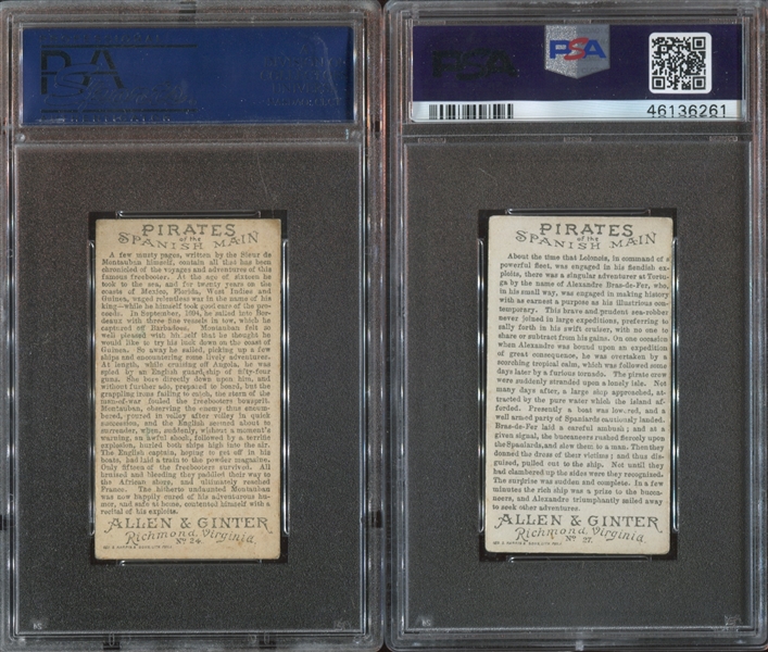 N19 Allen & Ginter Pirates of the Spanish Main Lot of (5) PSA5 EX Graded Cards