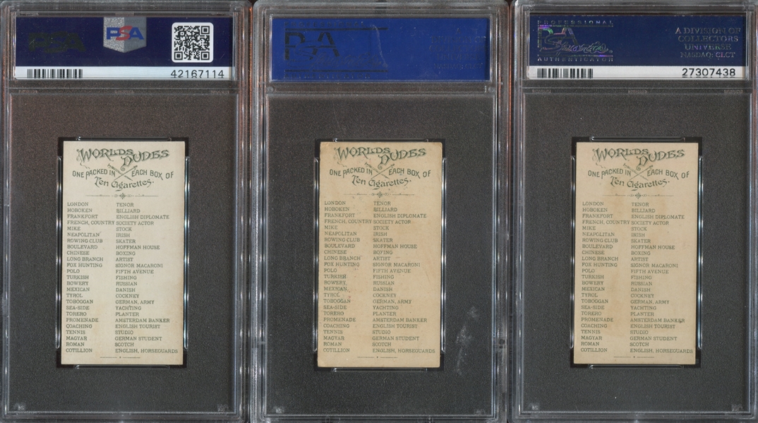 N31 Allen & Ginter World's Dudes Lot of (5) PSA4 VG-EX Graded Cards