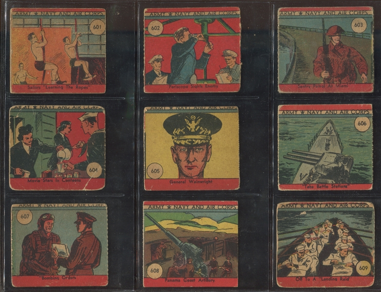 R18 W.S. Corp Army, Navy and Air Corps Complete Set of (48) Cards