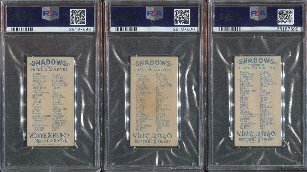 N87 Duke Cigarettes Shadows Lot of (3) PSA-Graded Cards