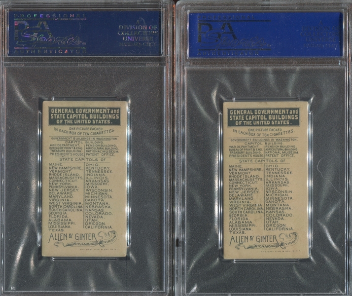 N14 Allen & Ginter Government Buildings Lot of (2) PSA-Graded Cards
