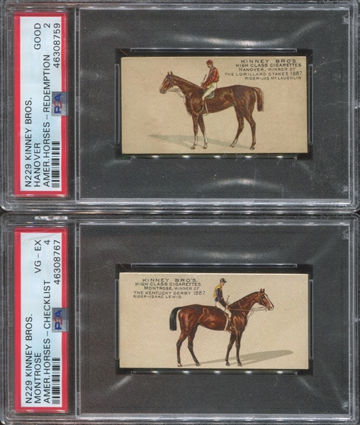 N229 Kinney Cigarettes American Horses Lot of (4) PSA-Graded Cards
