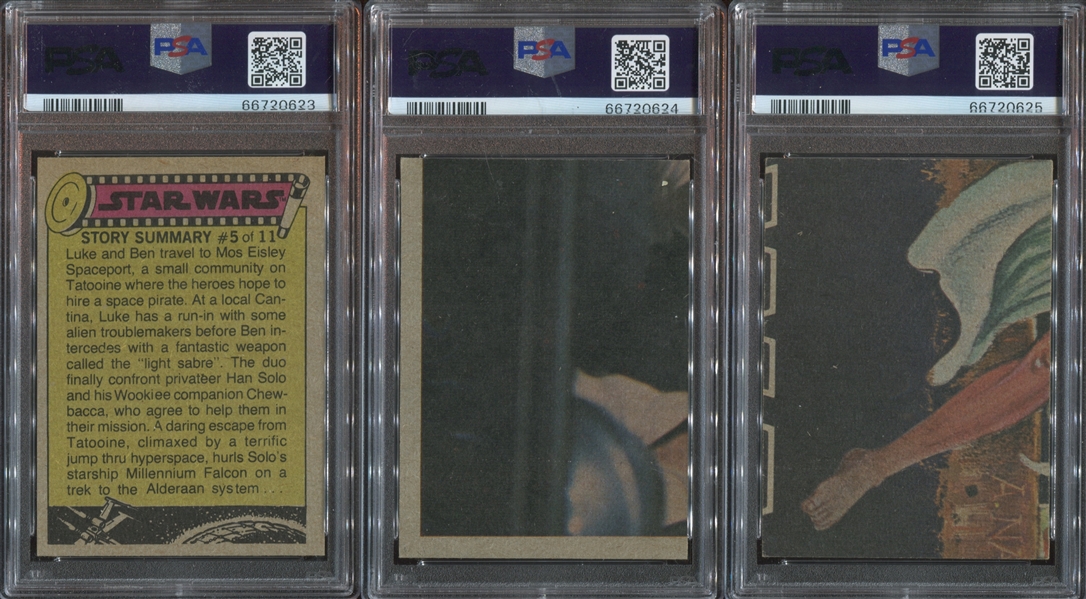1977 Topps Star Wars Series 1 Lot of (3) PSA7 NM Graded Cards