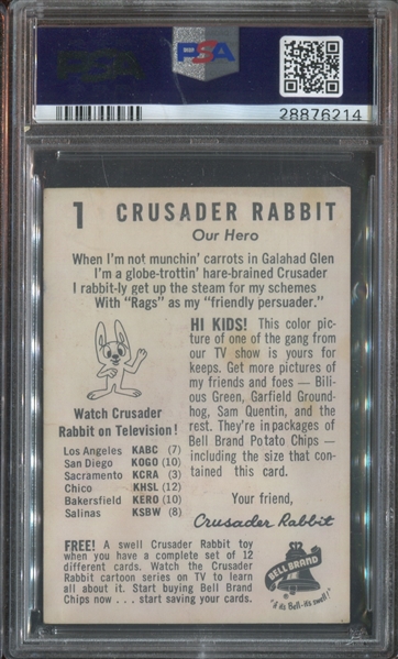 F394-1 Bell Brand Crusader Rabbit #1 Crusader Rabbit PSA2 Good