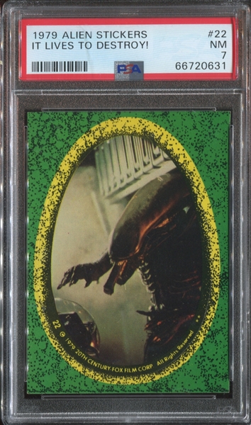 1979 Topps Alien Stickers Lot of (3) with PSA7 NM #22 Sticker