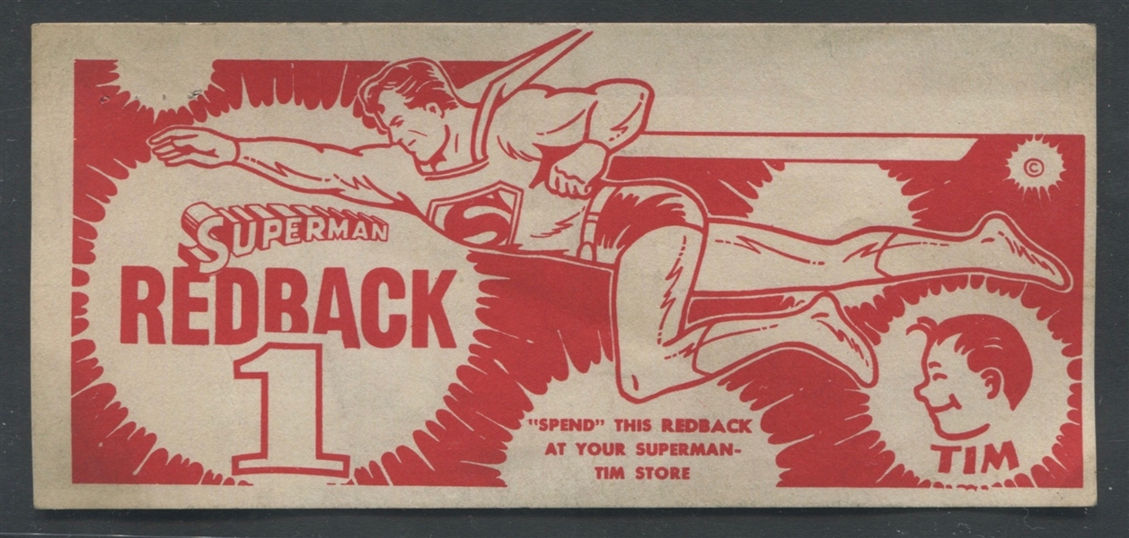 1940's? Time Stores Superman Redback Currency-Like Coupon