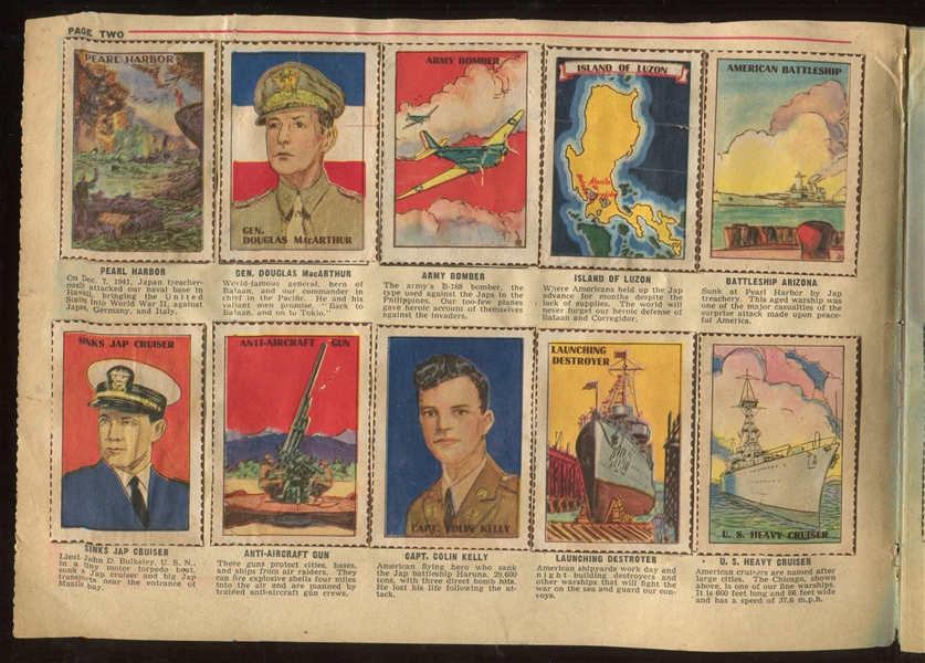 1940's Newspaper Poster Stamp Album of Events US/WWII Partial Album and Stamps