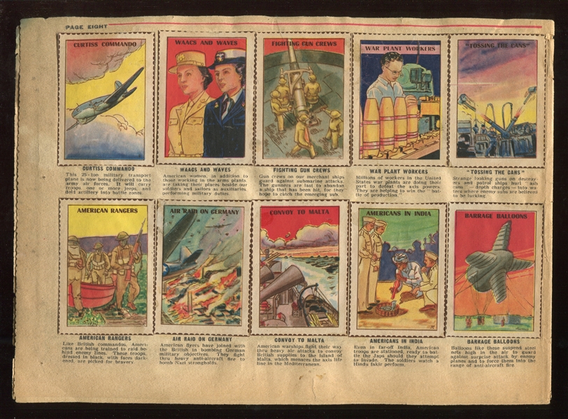 1940's Newspaper Poster Stamp Album of Events US/WWII Partial Album and Stamps