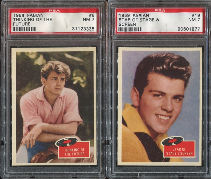 1959 Topps Fabian PSA7 NM Lot of (4) Different Cards