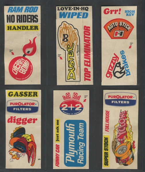 1971 Fleer Stick Shift Stickers Inserts Lot of (14) Different