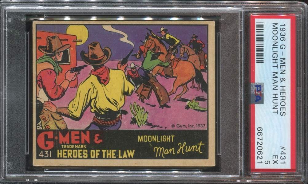 R60 Gum Inc G-Men and Heroes of the Law #431 Moonlight Man Hunt PSA5 EX