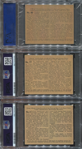 R60 Gum Inc G-Men and Heroes of the Law Lot of (6) PSA4 VG-EX Graded Cards