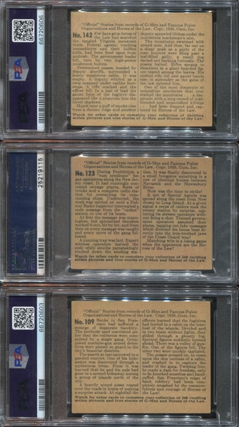 R60 Gum Inc G-Men and Heroes of the Law Lot of (6) PSA4 VG-EX Graded Cards