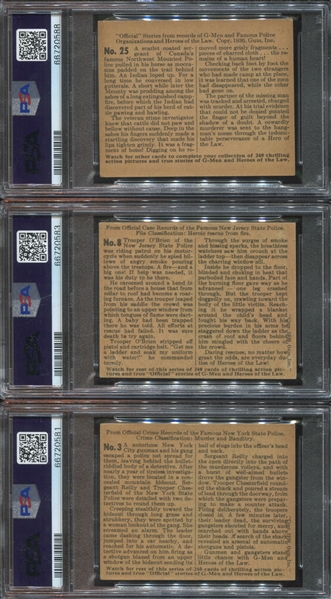 R60 Gum Inc G-Men and Heroes of the Law Lot of (5) PSA5 EX Graded Cards