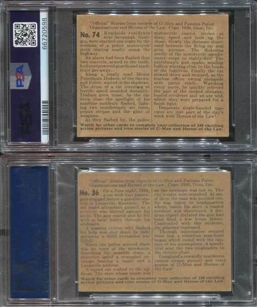 R60 Gum Inc G-Men and Heroes of the Law Lot of (5) PSA5 EX Graded Cards