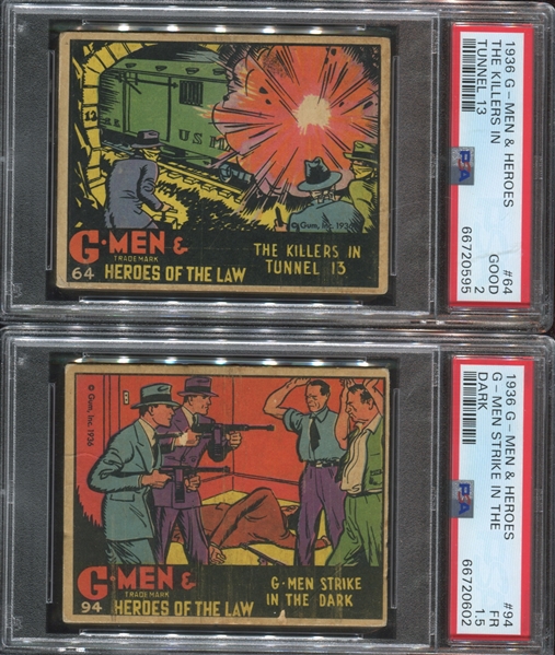 R60 Gum Inc G-Men and Heroes of the Law Lot of (5) PSA-Graded Cards
