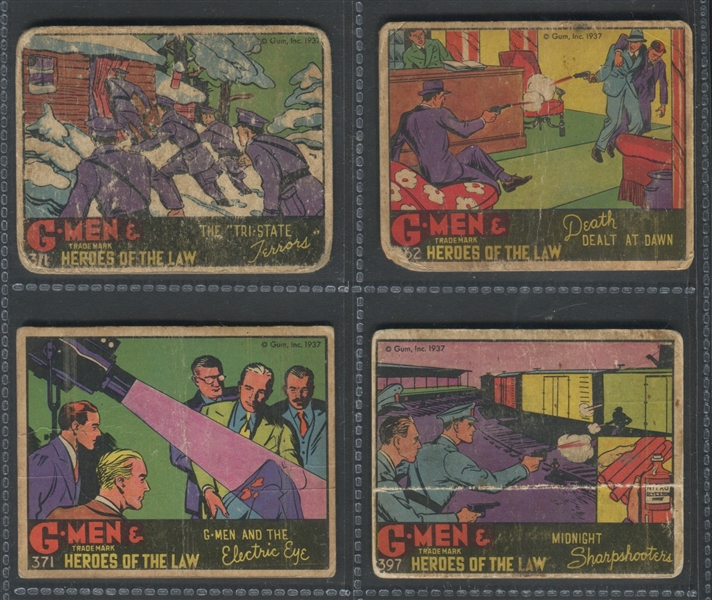 R60 Gum Inc G-Men and the Heroes of the Law 300 Series Lot of (4) Cards