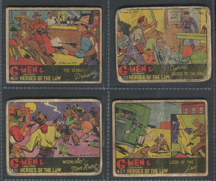 R60 Gum Inc G-Men and the Heroes of the Law 400 Series Lot of (4) Cards