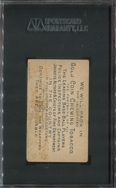 N284 Buchner Gold Coin Baseball, Police, Jockeys & Actors Complete (5) Card Type Set