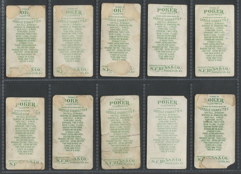 N324 S. F. Hess Terms of Poker Illustrated (Creole Brand) Partial Set (15/25)