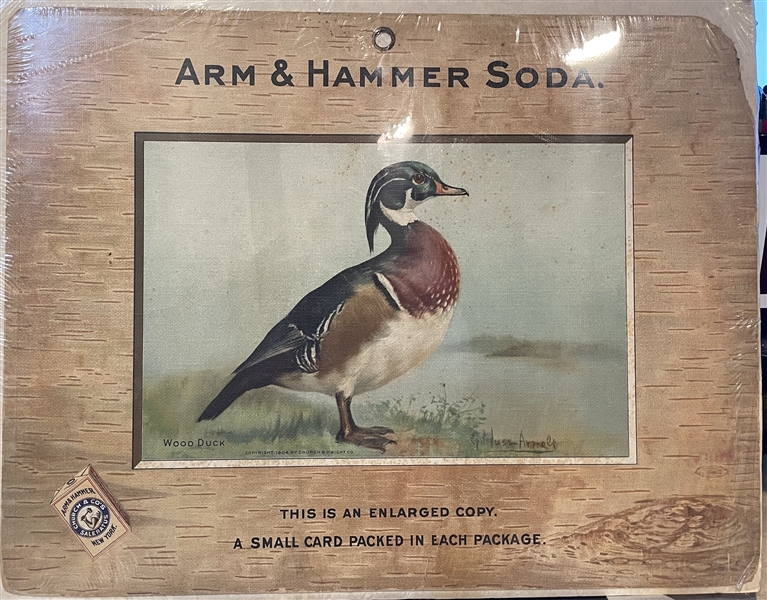 Early 1900's Church & Dwight Arm & Hammer Store Poster - Wood Duck