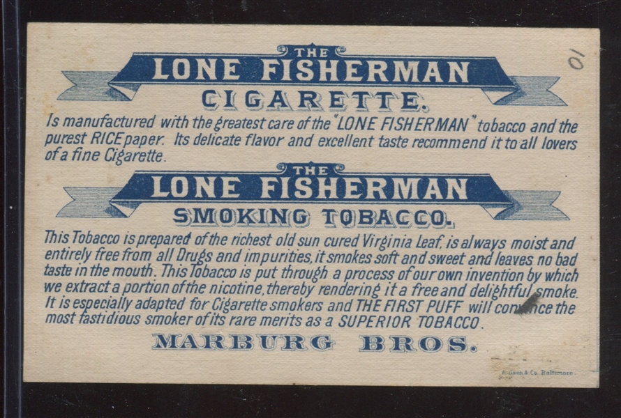 Great Pair of Marburg Lone Fisherman Trade Cards