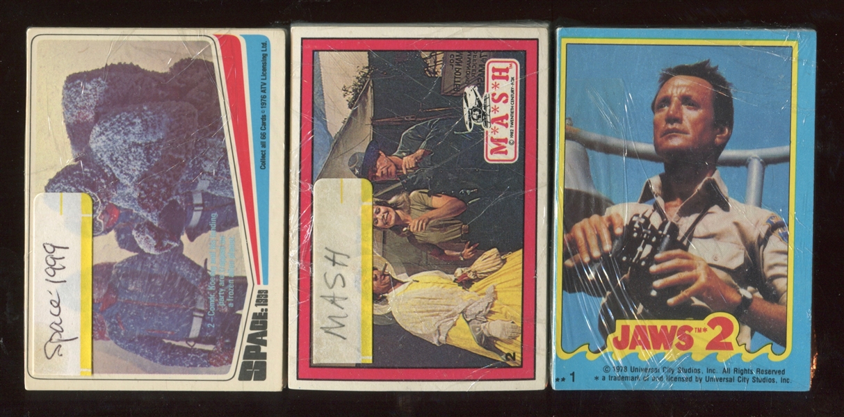 Trio of 1970's Gum Card Sets - Jaws, MASH and Space: 1999