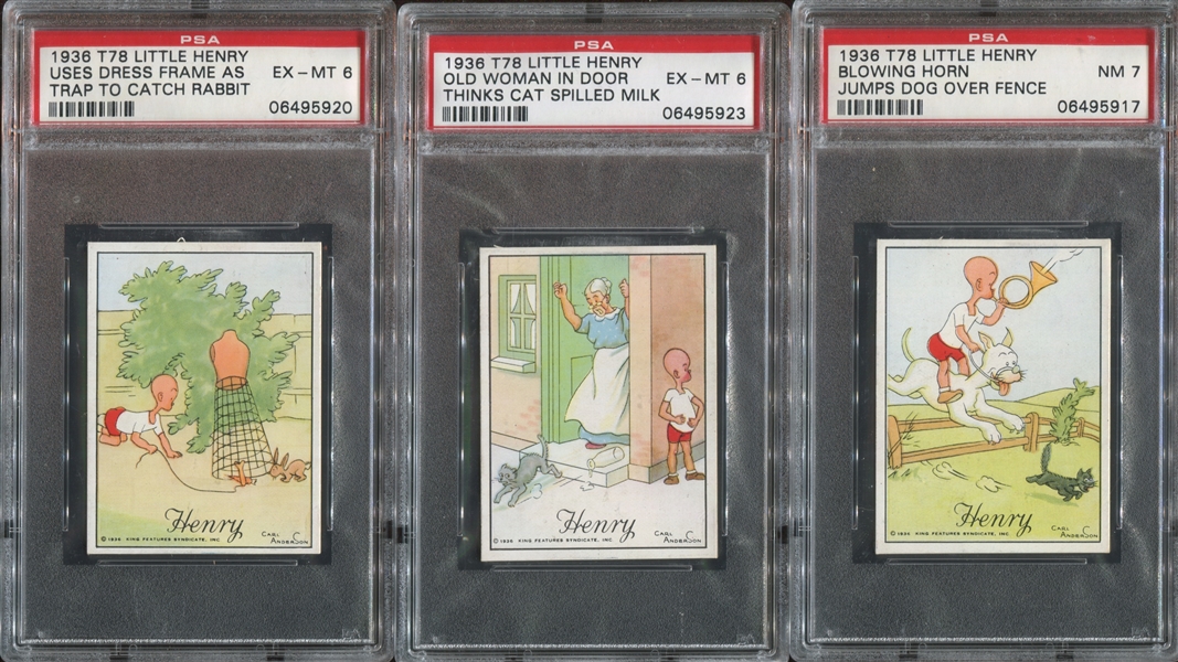 T78 Tareyton Cigarettes Little Henry Near Complete Set (77/79) with PSA-Graded