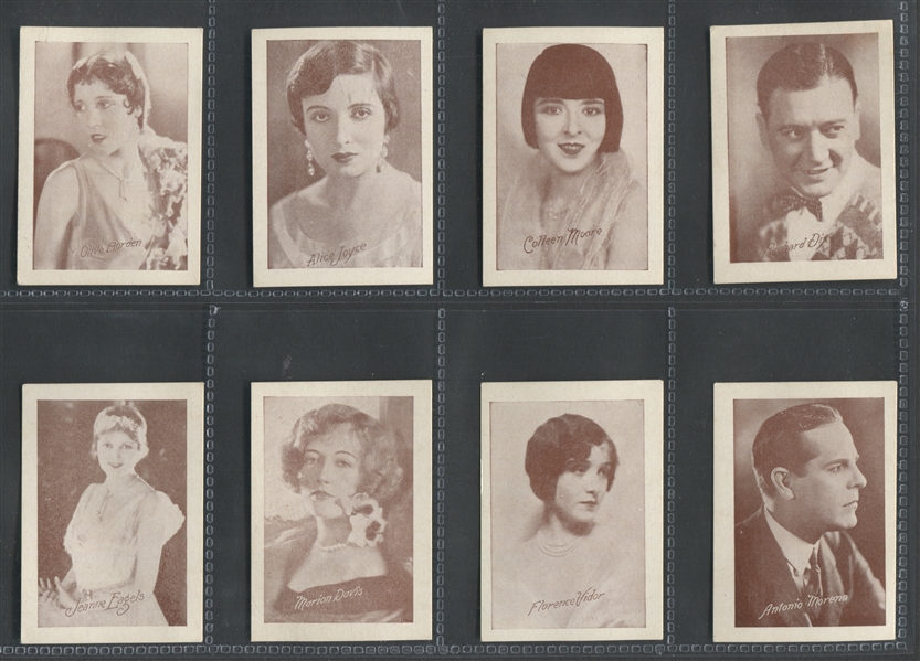 Interesting 1930's Sepia Tone Blank Back Movie Star Set of (50) Cards