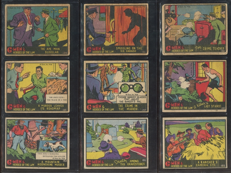R60 Gum Inc G-Men and the Heroes of the Law Lot of (30) Clean Cards