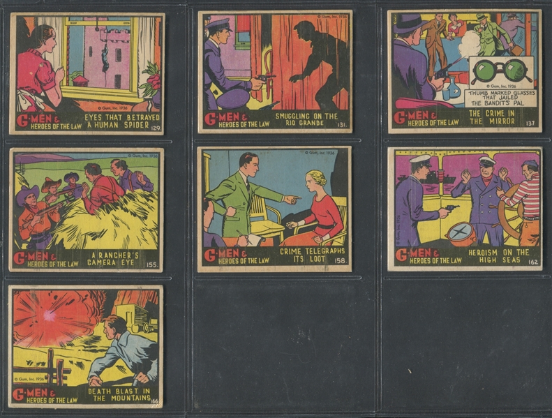 R60 Gum Inc G-Men and the Heroes of the Law Lot of (7) Red Ampersand No 240 Cards