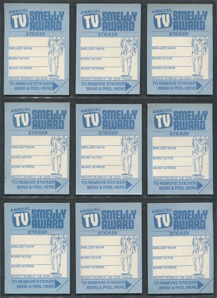 1980 Fleer TV Smelly Award Large Lot of Over (300) Cards