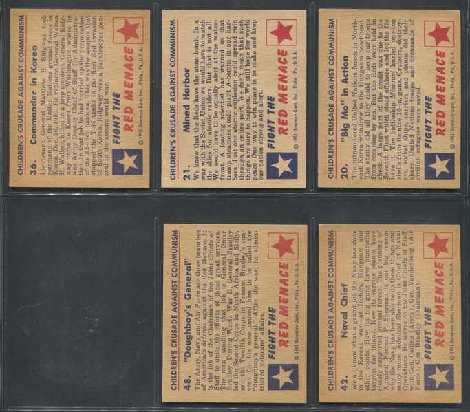 1951 Bowman Red Menace Lot of (14) Cards